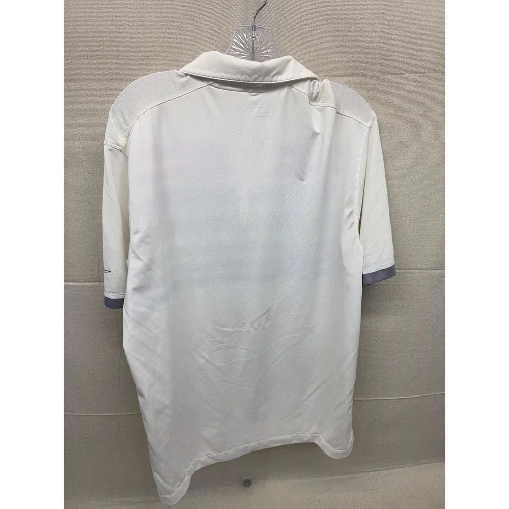 Nike Golf‎ Tour Performance Dri-Fit Striped Polo Shirt Mens Medium White Multi